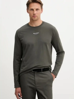 Marc O'Polo longsleeve bawełniany kolor zielony z nadrukiem 528201252020