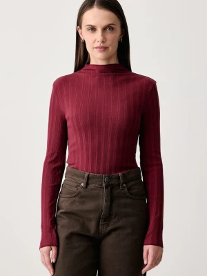 Marc O'Polo longsleeve damski bawełniany z elastanem bordowy