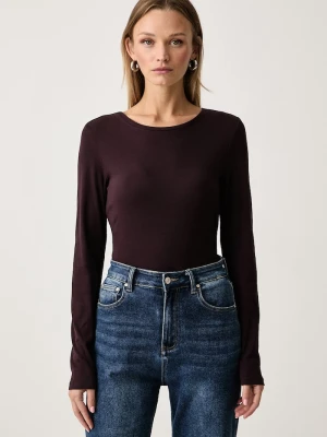 Marc O'Polo longsleeve damski bawełniany z elastanem bordowy