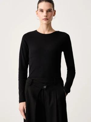 Marc O'Polo longsleeve damski bawełniany z elastanem czarny