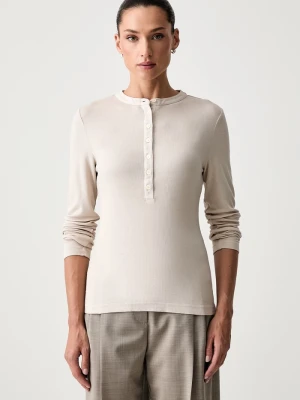 Marc O'Polo longsleeve damski z lyocellem beżowy