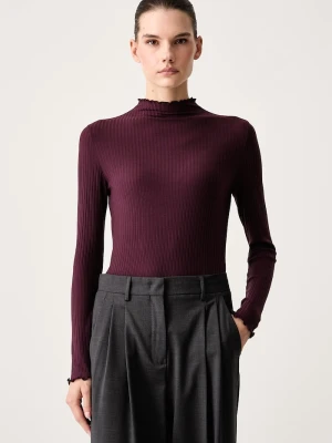Marc O'Polo longsleeve damski z lyocellem bordowy