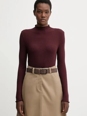 Marc O'Polo longsleeve kolor bordowy z półgolfem 5000007536