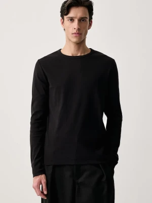 Marc O'Polo longsleeve męski bawełniany z elastanem czarny