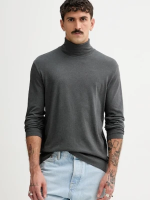 Marc O'Polo longsleeve z dodatkiem wełny kolor szary gładki 530203252088