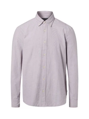 Marc O'Polo Męska koszula bawełniana Mężczyźni Regular Fit Bawełna lila|biały w paski,