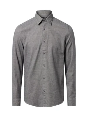 Marc O'Polo Męska koszula casual Mężczyźni Comfort Fit Bawełna czarny|szary wzorzysty,
