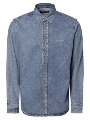 Marc O'Polo Męska koszula jeansowa Mężczyźni Regular Fit Lyocell niebieski jednolity,