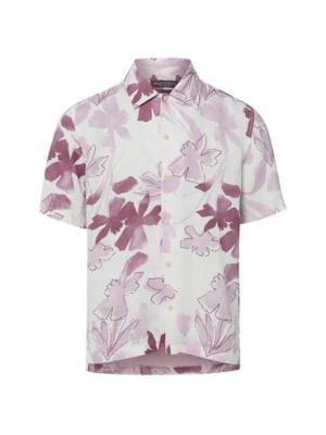 Marc O'Polo Męska koszula lniana Mężczyźni Regular Fit len (100%) lila|wielokolorowy,