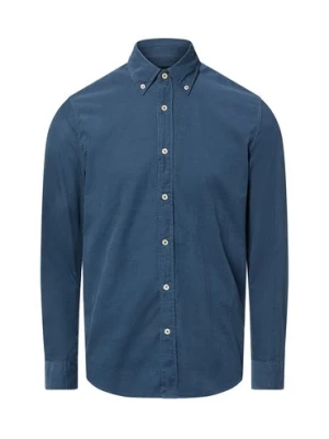 Marc O'Polo Męska koszula sztruksowa Mężczyźni Modern Fit Bawełna niebieski jednolity,