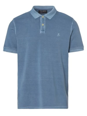 Marc O'Polo Męska koszulka polo Mężczyźni Bawełna niebieski jednolity,