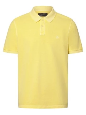 Marc O'Polo Męska koszulka polo Mężczyźni Bawełna żółty jednolity,