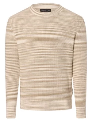 Marc O'Polo Męski sweter Mężczyźni Bawełna beżowy marmurkowy,