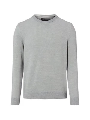 Marc O'Polo Męski sweter z dzianiny Mężczyźni Bawełna srebrny jednolity,