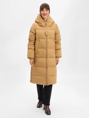 Marc O'Polo Pikowany płaszcz damski Kobiety brązowy|beżowy jednolity,