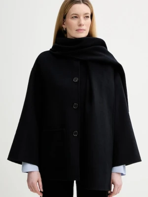 Marc O'Polo płaszcz z dodatkiem wełny kolor granatowy 600005170013