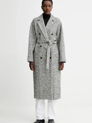 Marc O'Polo płaszcz z dodatkiem wełny kolor szary 509017671133
