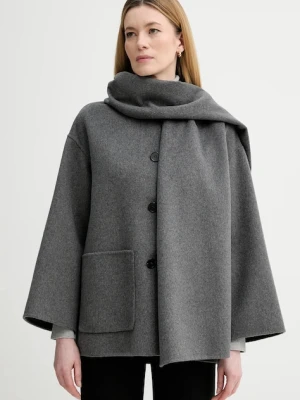 Marc O'Polo płaszcz z dodatkiem wełny kolor szary 600024370013