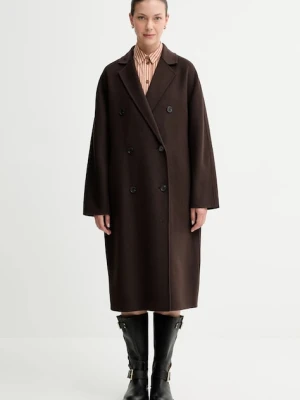 Marc O'Polo płaszcz z wełną kolor brązowy 508005171127
