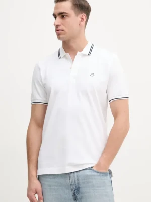 Marc O'Polo polo bawełniane męski kolor biały z nadrukiem 523223053054
