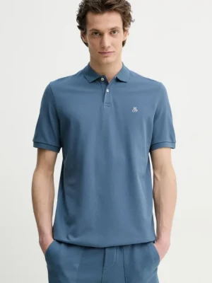 Marc O'Polo polo bawełniane męski kolor niebieski gładki 523223053092