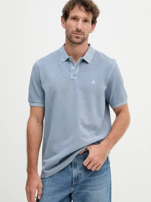 Marc O'Polo polo bawełniane męski kolor niebieski gładki 526226653000