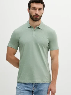 Marc O'Polo polo bawełniane męski kolor zielony gładki 536217653018
