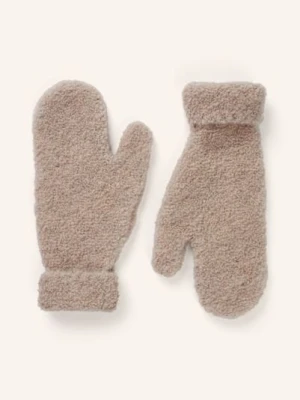 Marc O'polo Rękawiczki Jednopalcowe Z Pluszowego Materiału beige