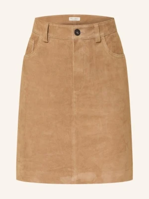 Marc O'polo Skórzana Spódnica beige