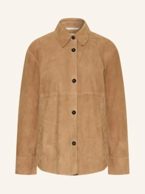 Marc O'polo Skórzany Płaszcz Wierzchni beige