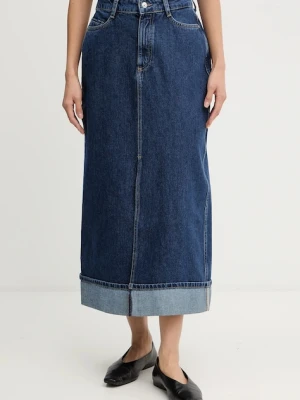 Marc O'Polo spódnica jeansowa kolor granatowy midi prosta 5000007883