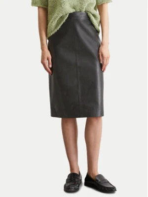 Marc O'Polo Spódnica skórzana 506 7035 77011 Czarny Regular Fit