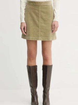 Marc O'Polo spódnica sztruksowa kolor zielony mini rozkloszowana 5000007099