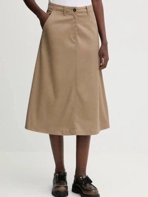 Marc O'Polo spódnica z dodatkiem lyocellu kolor beżowy midi rozkloszowana 600001920065