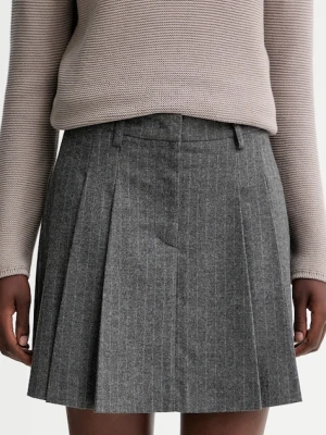 Marc O'Polo spódnica z dodatkiem wełny kolor szary mini rozkloszowana 510023720117