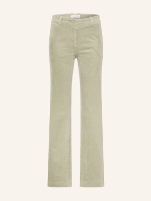 Marc O'polo Spodnie Bootcut Z Rozszerzanymi Nogawkami Z Sztruksu gruen BEŻOWY