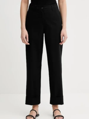 Marc O'Polo spodnie damskie kolor czarny szerokie high waist 506034110243