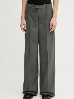 Marc O'Polo spodnie damskie kolor szary szerokie high waist 5000007623