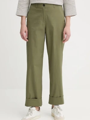 Marc O'Polo spodnie damskie kolor zielony szerokie high waist 506034110243