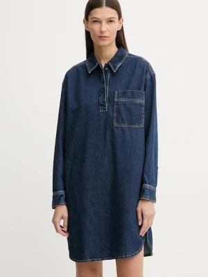 Marc O'Polo sukienka jeansowa kolor granatowy mini prosta 5000007938