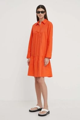 Marc O'Polo sukienka kolor pomarańczowy midi oversize 403104121351