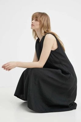 Marc O'Polo sukienka lniana kolor czarny mini rozkloszowana 404064521131