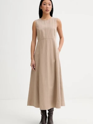 Marc O'Polo sukienka rozkloszowana z dodatkiem lnu