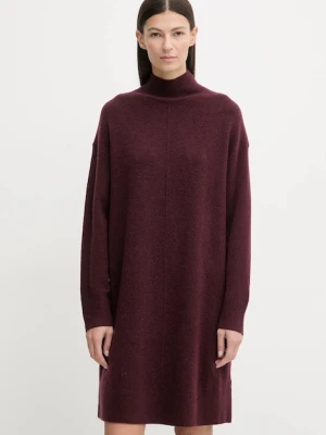 Marc O'Polo sukienka z dodatkiem wełny kolor bordowy mini oversize 5000007471