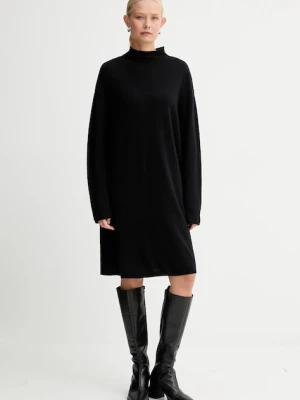 Marc O'Polo sukienka z dodatkiem wełny kolor czarny mini oversize 509511867033