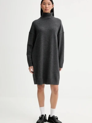 Marc O'Polo sukienka z dodatkiem wełny kolor szary mini prosta 5000007956