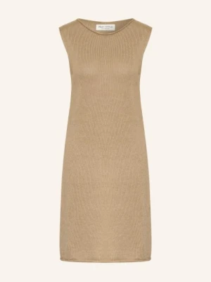 Marc O'polo Sukienka Z Dzianiny Z Lnem beige