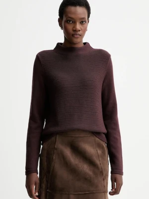 Marc O'Polo sweter bawełniany damski kolor brązowy z półgolfem 511605960419