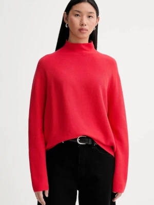 Marc O'Polo sweter bawełniany damski kolor czerwony lekki z półgolfem 600600660271