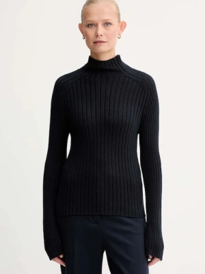 Marc O'Polo sweter bawełniany damski kolor granatowy z półgolfem 509605960173